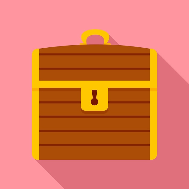 Icono de cofre del tesoro Ilustración plana del icono de vector de cofre del tesoro para diseño web