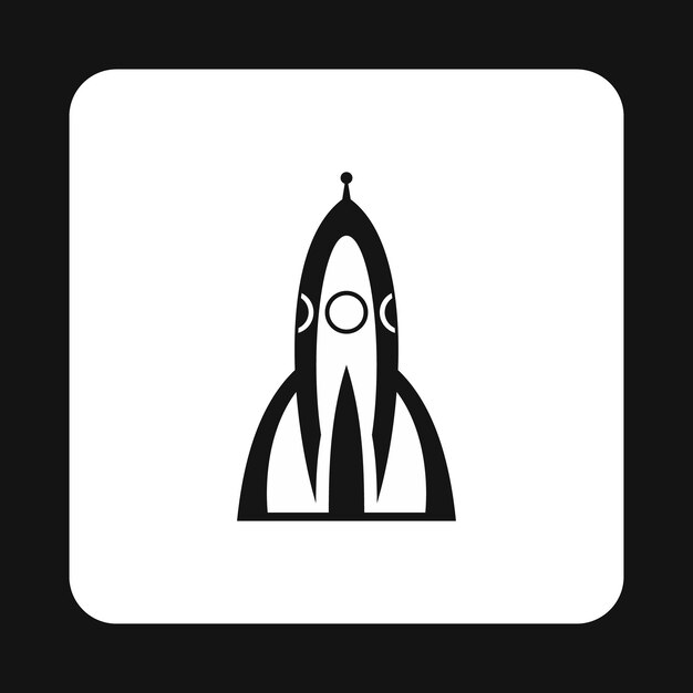 Icono de cohete balístico en estilo simple aislado en fondo blanco Símbolo de aeronave