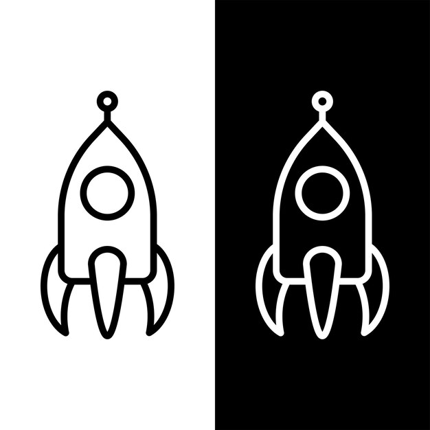 icono de cohete blanco y negro plantilla vectorial logotipo colección de moda diseño plano