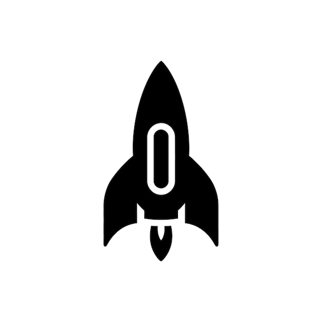 Icono de cohete espacial en fondo blanco Ilustración vectorial simple