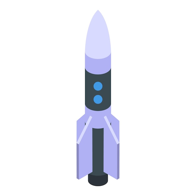 Icono de cohete espacial Isométrico del icono de vector de cohete espacial para diseño web aislado sobre fondo blanco