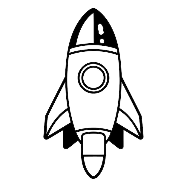 Vector icono de cohete en estilo de diseño plano ilustración vectorial en fondo blanco