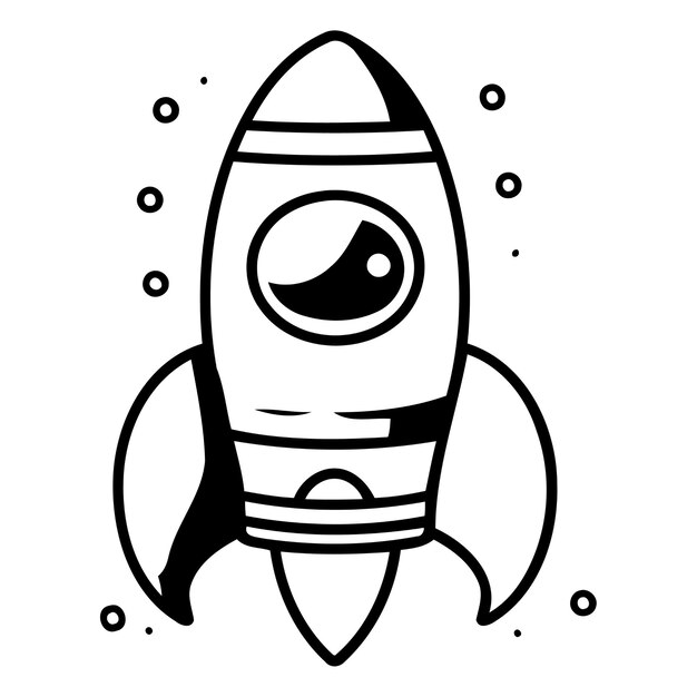 Vector icono de cohete en estilo plano ilustración vectorial de nave espacial en fondo blanco