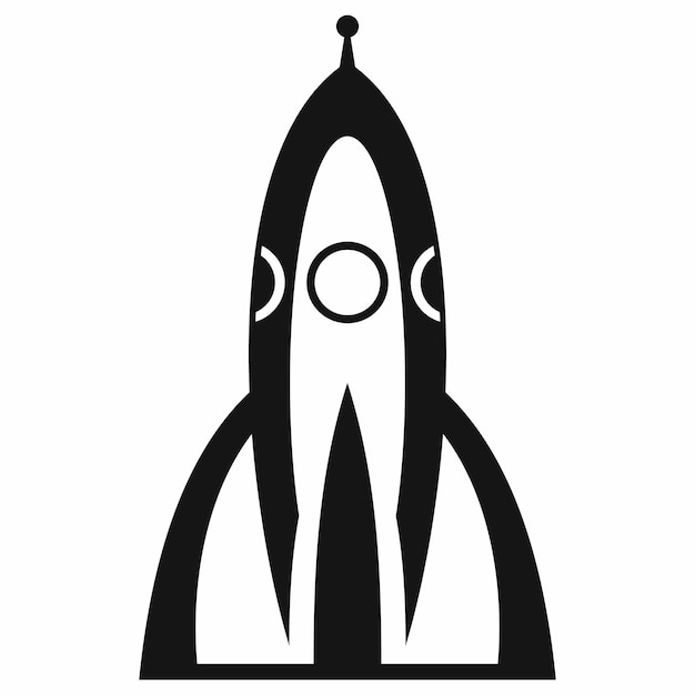 Icono de cohete en estilo simple para cualquier diseño
