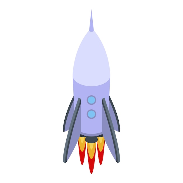 Icono de cohete Isométrico del icono de vector de cohete para diseño web aislado sobre fondo blanco
