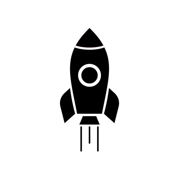 icono de cohete o logotipo símbolo de señal aislado ilustración vectorial de alta calidad íconos vectoriales de estilo negro