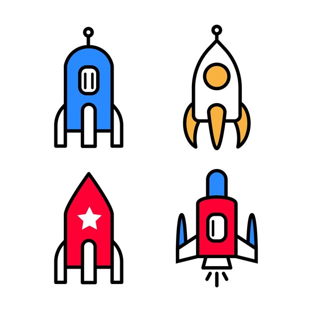 icono de cohete plantilla vectorial logotipo colección de moda diseño plano