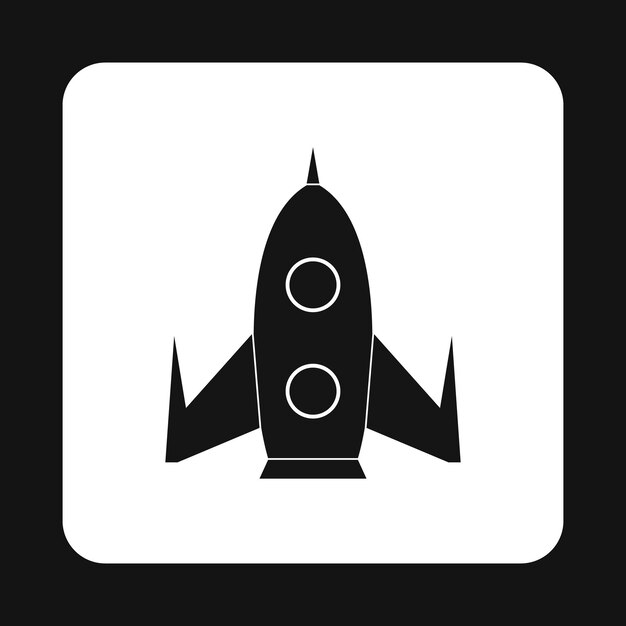 Icono de cohete universal en estilo simple aislado en fondo blanco Símbolo de aeronave