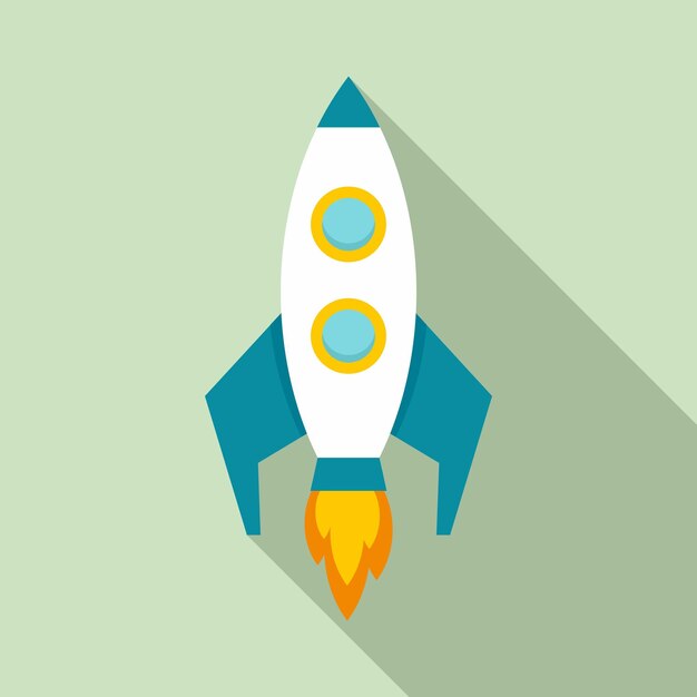 Icono de cohete de videojuego Ilustración plana del icono de vector de cohete de videojuego para diseño web