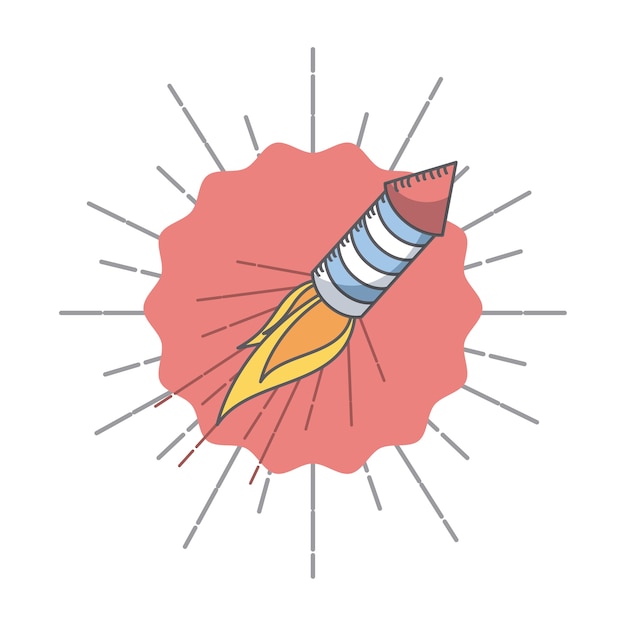 Vector icono de cohetes fuegos artificiales