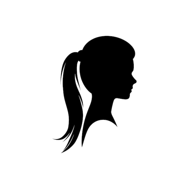 Vector icono de cola de cabello para mujeres ilustración vectorial simple