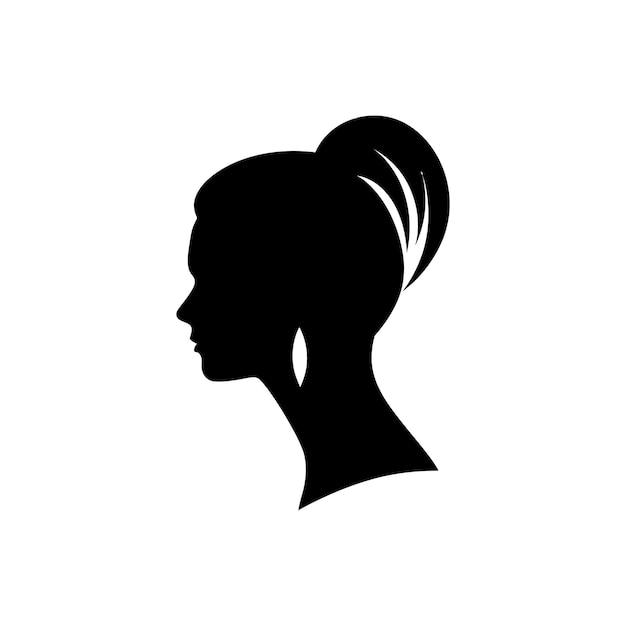 Vector icono de cola de cabello para mujeres ilustración vectorial simple