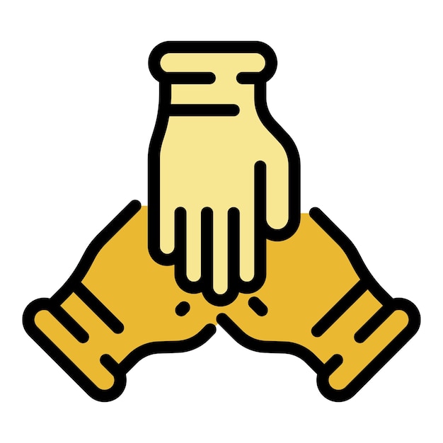 Icono de colaboración de equipo Contorno de colaboración de grupo Icono vectorial de color plano aislado