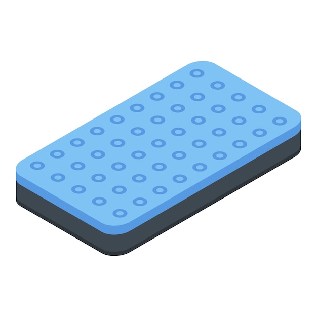 Icono de colchón inflable de cama Isométrico de icono de vector de colchón inflable de cama para diseño web aislado sobre fondo blanco
