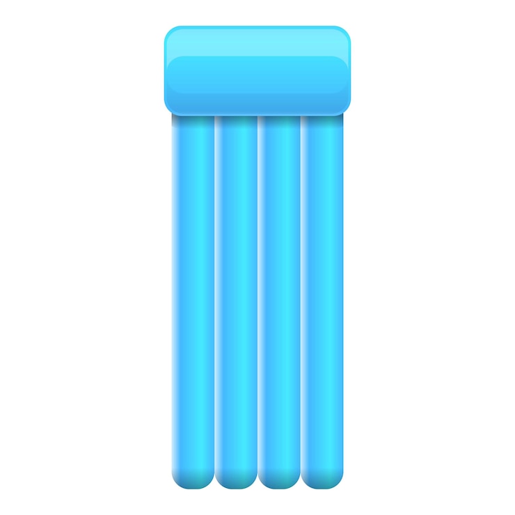 Vector icono de colchón inflado azul caricatura de icono de vector de colchón inflado azul para diseño web aislado sobre fondo blanco