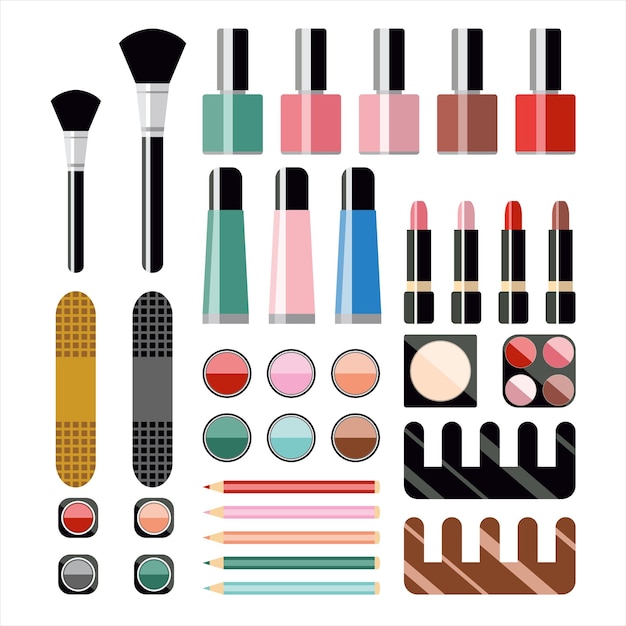 Icono de colección de kit de maquillaje. diseño de ilustración vectorial