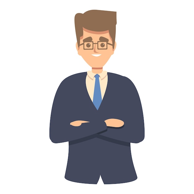 Icono de colega empresario Caricatura de colega empresario icono vectoriales para diseño web aislado sobre fondo blanco