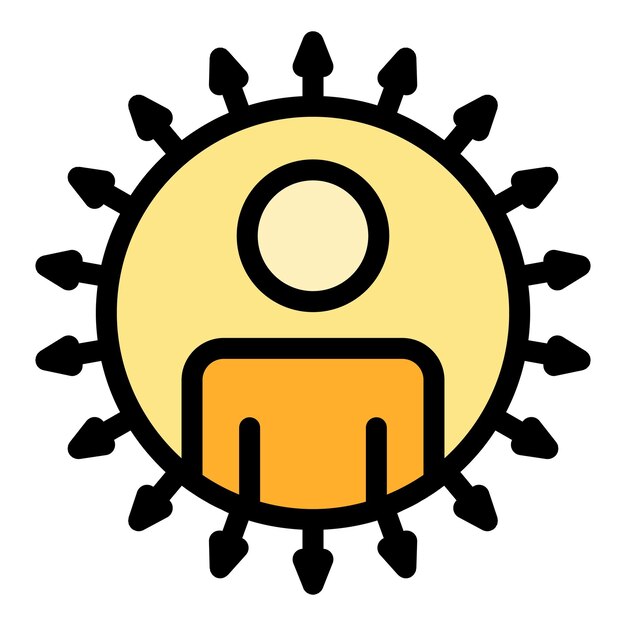 Icono de colega sonriente Esquema Icono de vector sonriente de colega para diseño web aislado en color plano de fondo blanco