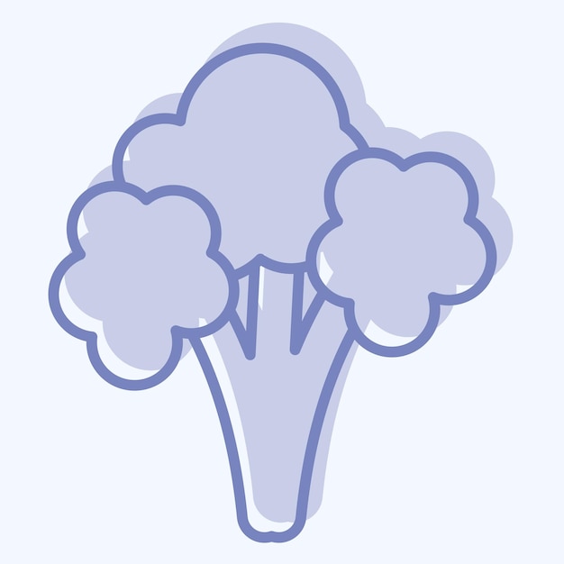 Icono de coliflor relacionado con el símbolo vegano de estilo de dos tonos diseño simple editable