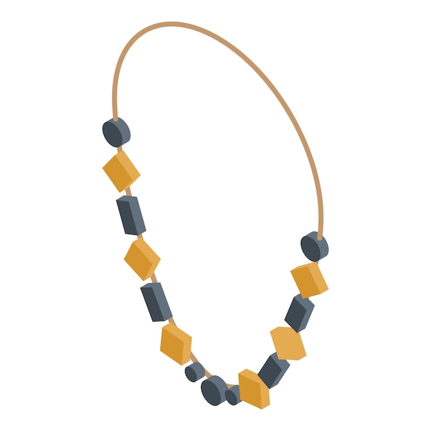 Icono de collar de joyas de piedra Isométrico de icono de vector de collar de joyas de piedra para diseño web aislado sobre fondo blanco
