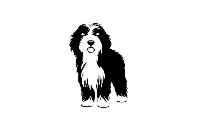 Vector el icono del collie barbudo