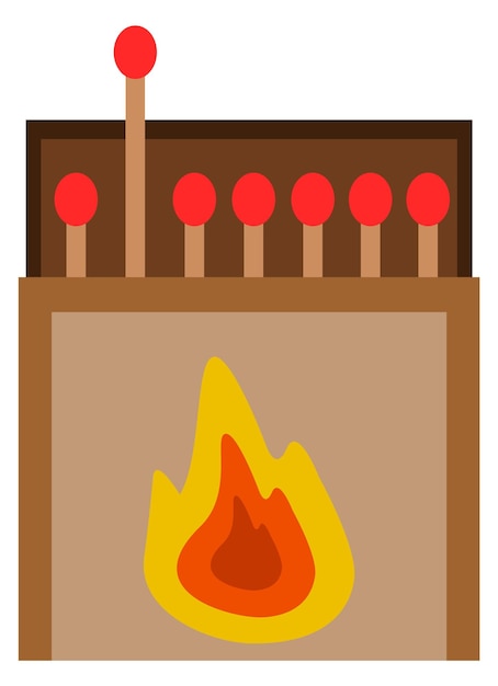 Icono de color abierto de la caja de coincidencias Palos de fuego