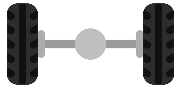 Icono de color aislado en fondo blanco del eje de la rueda de la parte mecánica de accionamiento del automóvil