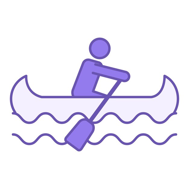 El icono de color de la canoa