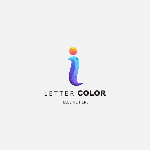 Vector icono de color degradado de diseño de logotipo i inicial