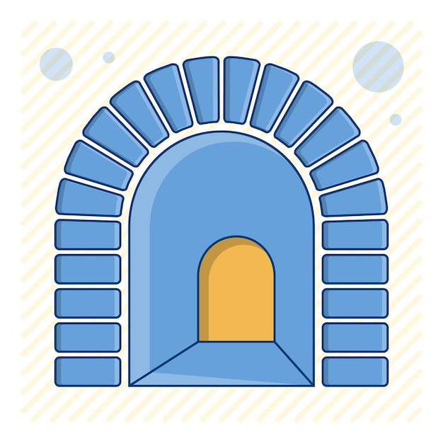 icono de color de la entrada del túnel arqueado Camino hacia lo desconocido superando miedos y obstáculos vector de dibujos animados