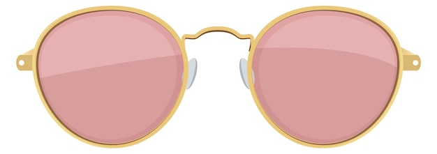 El icono de color de las gafas rosadas El símbolo de las gafas de sol de moda