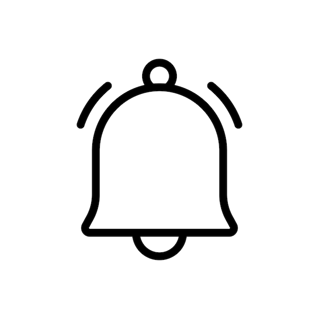 Ícono de color del glifo vectorial del signo de la campana