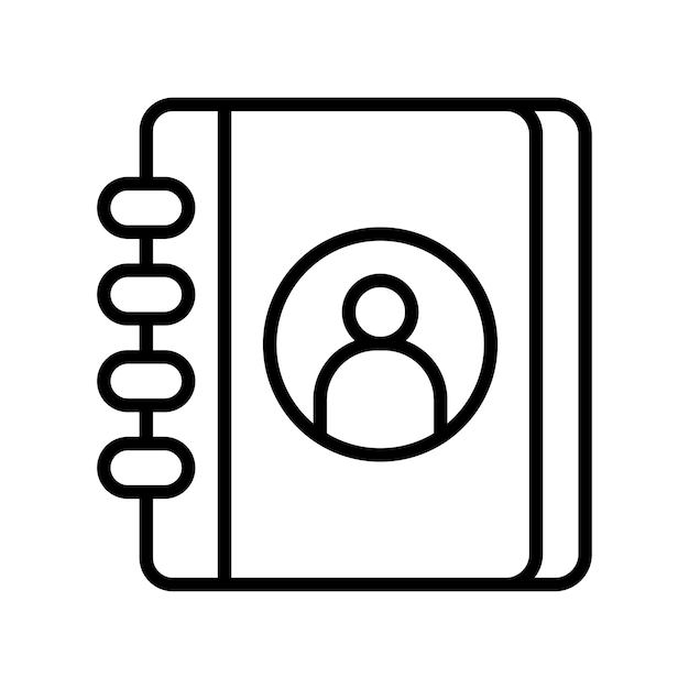 icono de color de glifo vectorial de símbolo de signo de libreta de direcciones