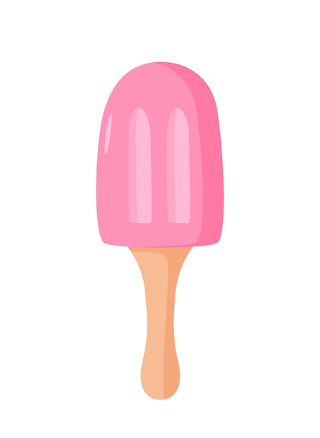 Icono de color de helado Ilustración vectorial de postres de verano popsicles en un palo Aislado único en blanco