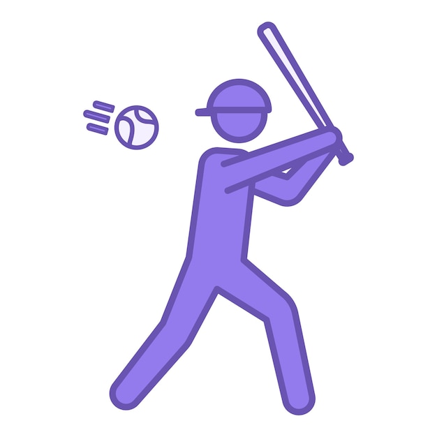 Icono de color del jugador de béisbol