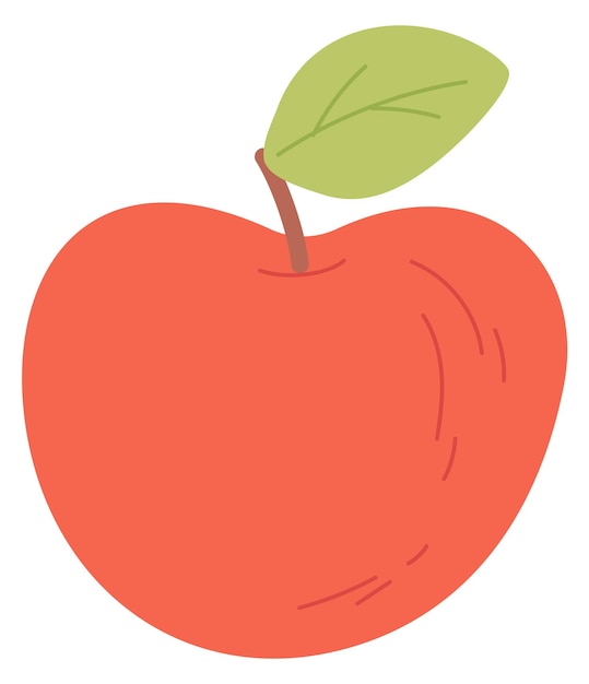 Ícono de color de manzana roja Símbolo de fruta madura