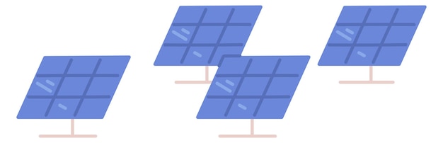 Icono de color del panel solar Energía solar renovable