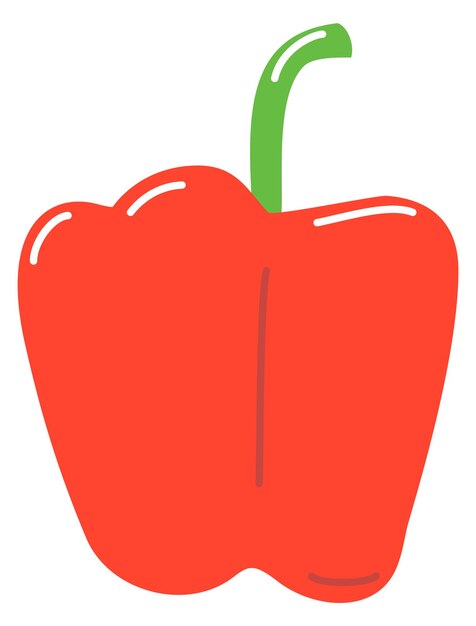 El icono de color de la pimienta roja es el símbolo de la verdura.