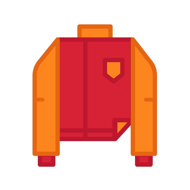 Icono de color plano de chaqueta de otoño con mangas largas Ropa y zapatos casuales Artículo de vestuario para crear un aspecto moderno y de moda Símbolo vectorial simple aislado en fondo blanco