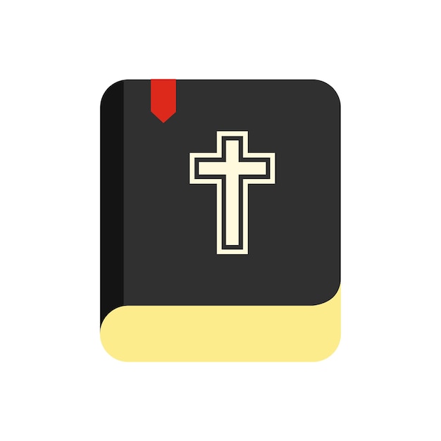 Icono de color plano único de la Biblia aislado sobre fondo blanco
