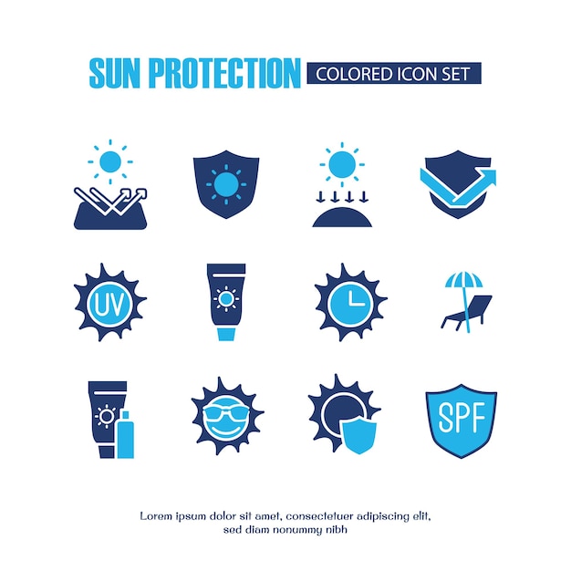 icono de color de protección solar diseño vectorial bueno para sitio web y aplicación móvil