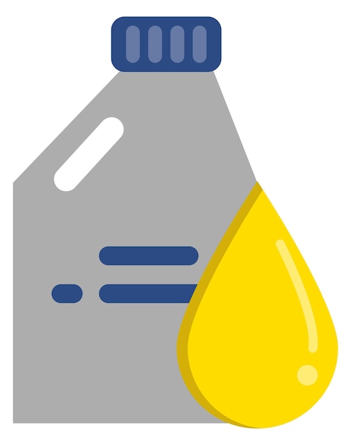 Icono de color del recipiente de aceite para automóviles Contenedor de combustible de plástico aislado sobre fondo blanco
