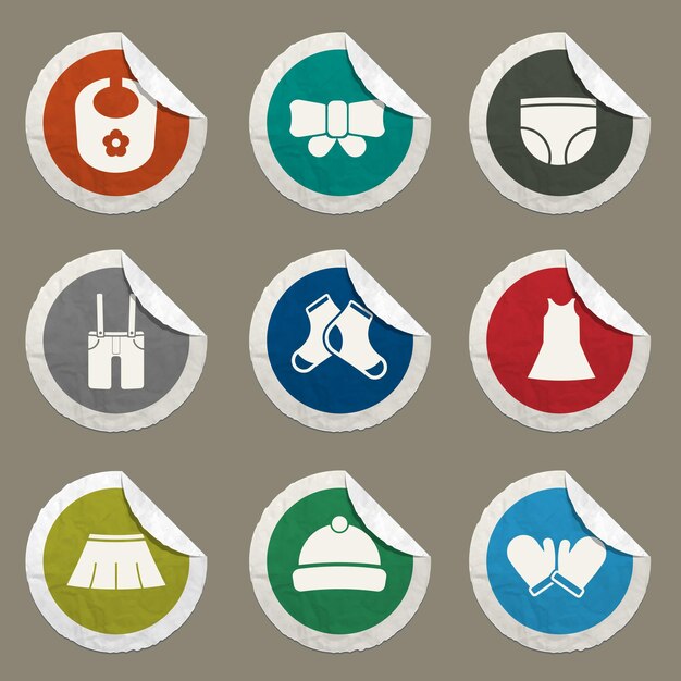 Icono de color de ropa de bebé para sitios web e interfaz de usuario