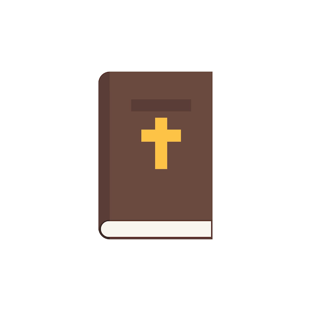 Icono de color de la Santa Biblia en vector de estilo plano