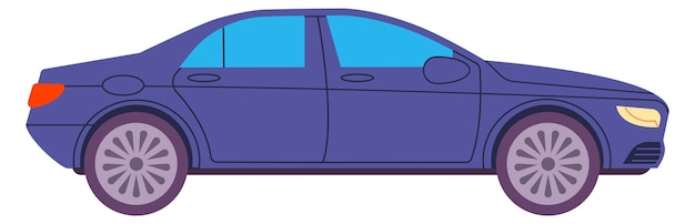 El icono de color del sedán azul moderno