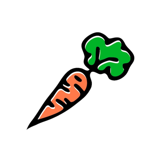 Icono de color simple de zanahoria sobre fondo blanco