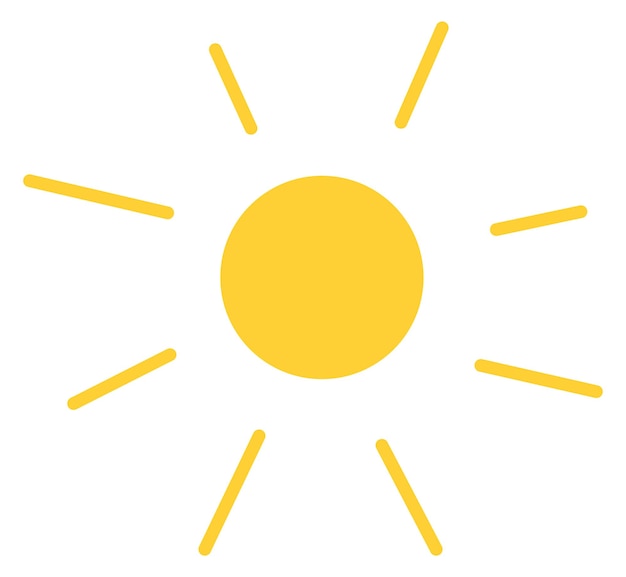 Icono de color del sol brillante Símbolo de luz de verano o de día