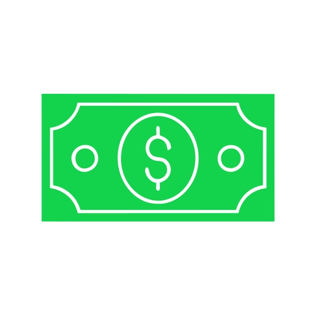 el icono de color verde del dólar
