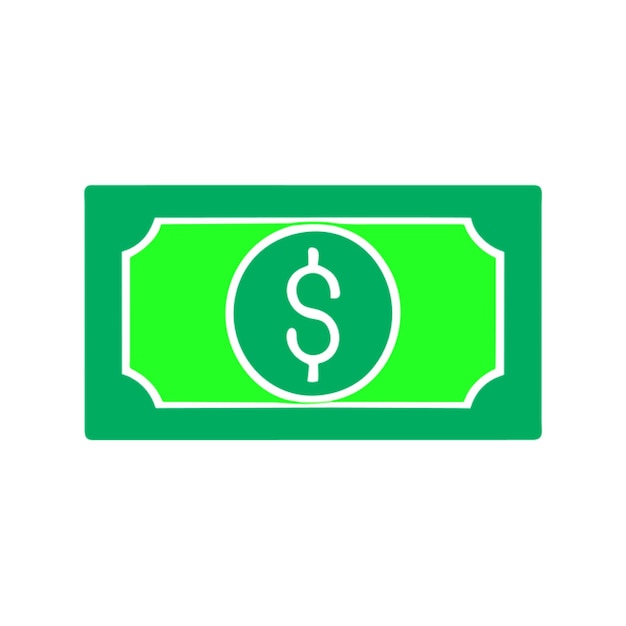 el icono de color verde del dólar