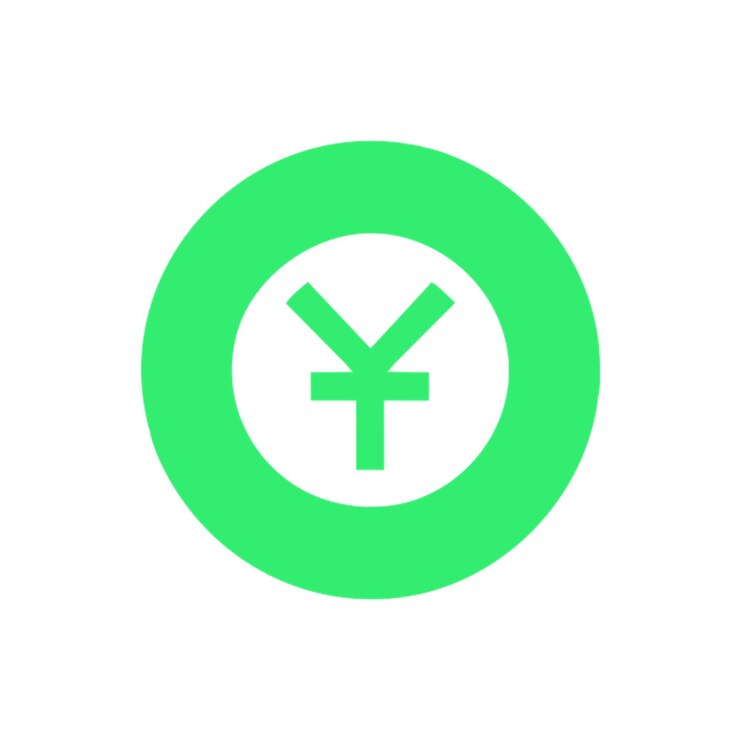 Vector icono de color verde de la moneda de yuan
